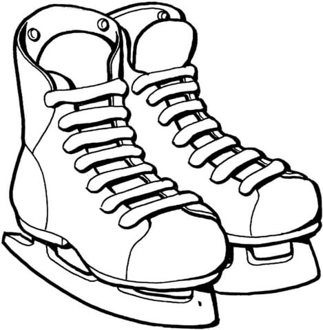 Ice Skates  Coloring Page